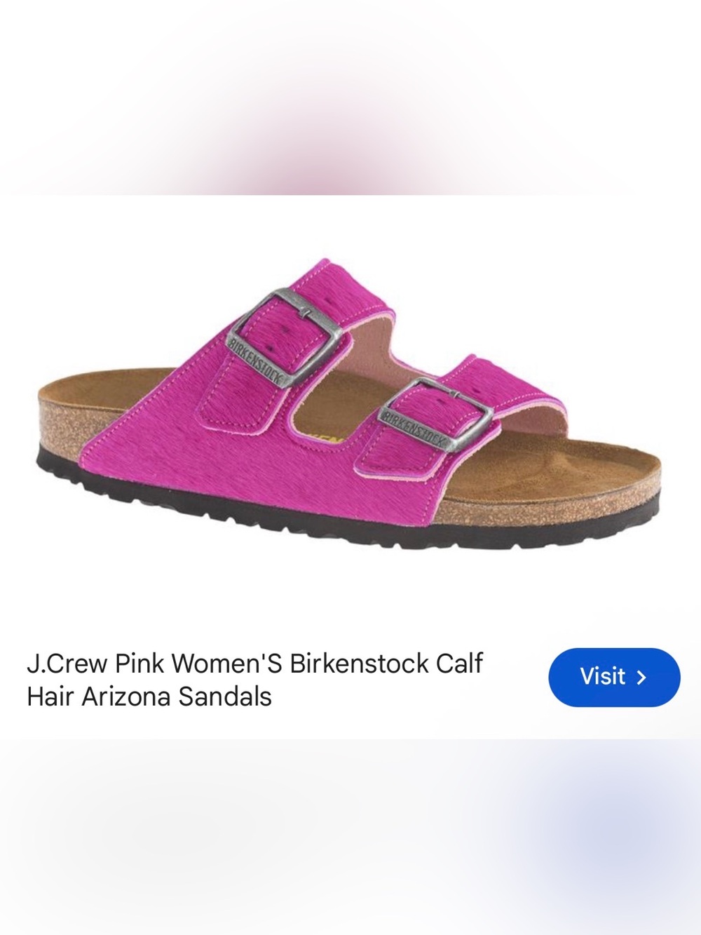 J CrewXBirkenstock Arizona RARE Women's Hot Pink Double Buckle Sandal